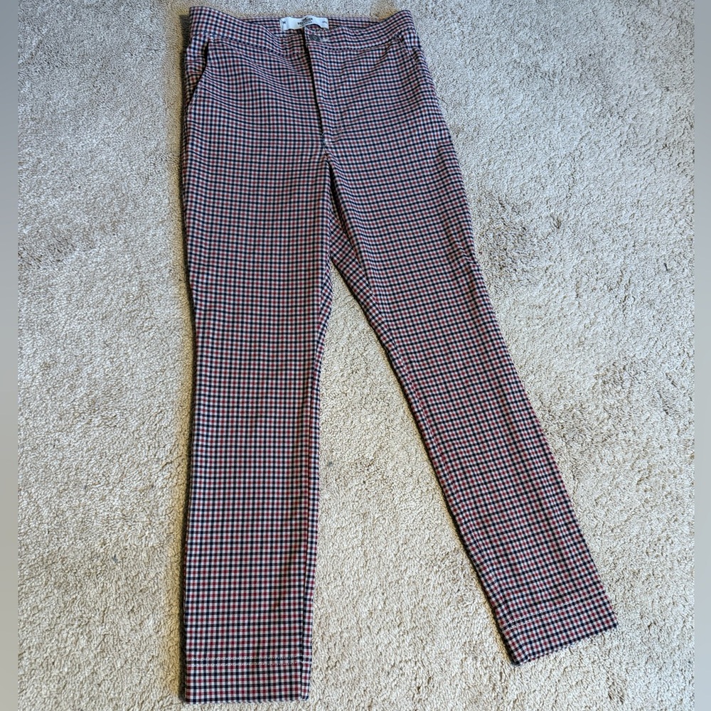 Hollister Red and Black Checkered Pants